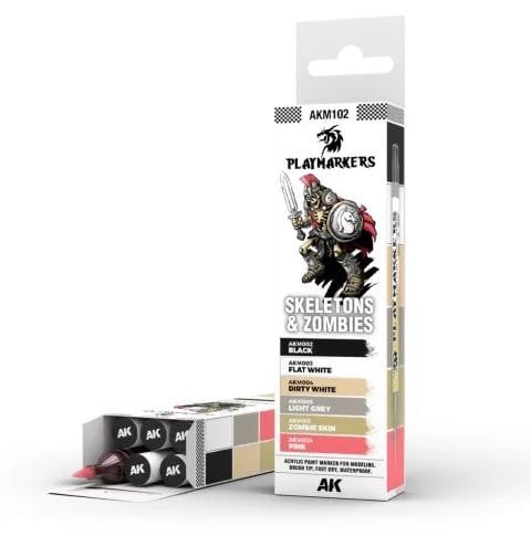 AK Interactive AKM102 Markeringen Skeletten & Zombies 6 stuks