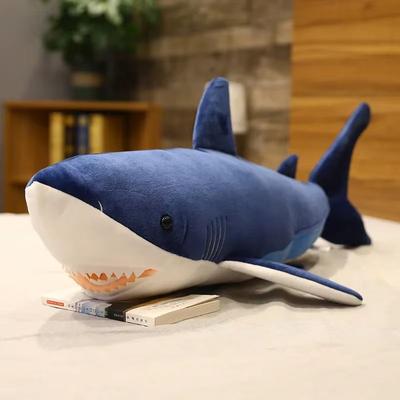 Inspire Curations Giant Shark Plush Pillow For Sleeping Soft Stuffed Shark Body Cushion blue 23.6 In