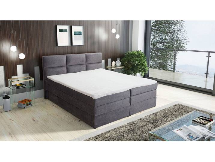 Küchen-Preisbombe Boxspringbett 180x200 Piano Hotelbett Bonellfederkern Bett mit Topper Bettkasten