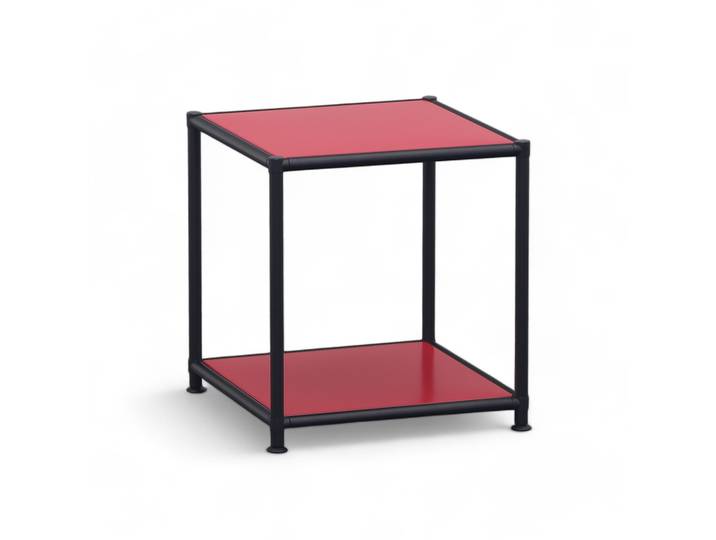 Couchtisch System4 Cubey 40.4x40.4 cm, Rubinrot/Schwarz, Quadratisch, Neu - Perfekt für Sofa und Lounge