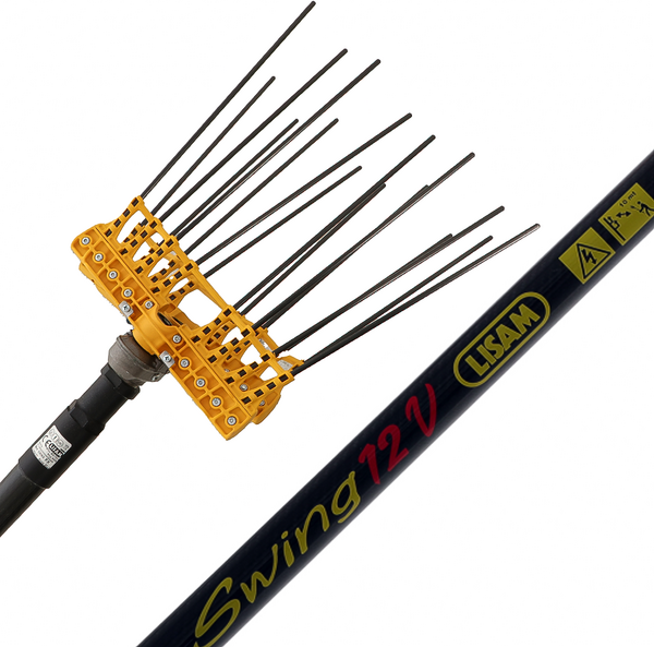 Elektrischer Akku-Olivenrüttler Lisam Swing - mit 8 + 8 Zinken aus Kohlenstofffaser - 240 cm - fester Schaft