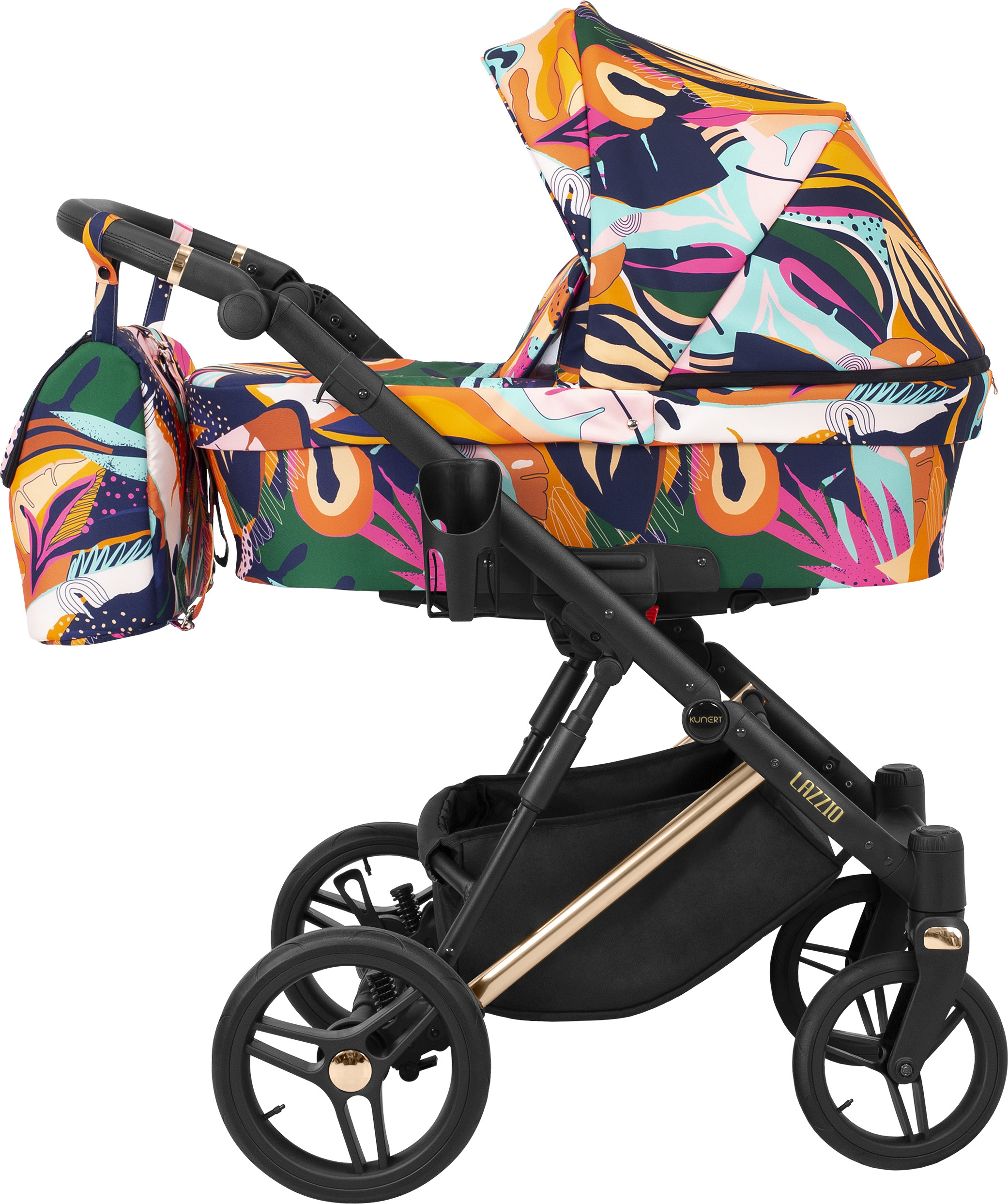 Kinderwagen LAZZIO PREMIUM Babywagen Babyschale Kinder Wagen Set 1 in 1 (farbig, Rahmenfarbe: Kupfer)