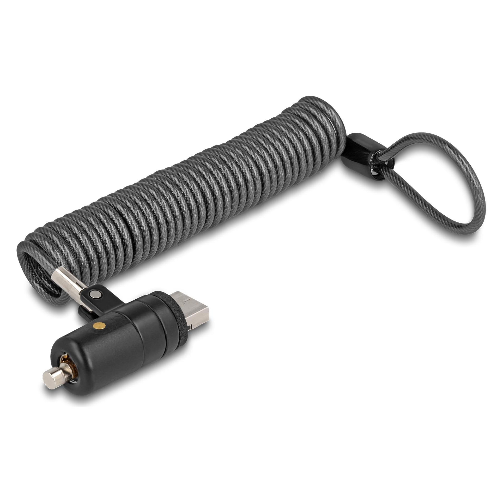 Navilock Delock Notebook Sicherungsspiralkabel für USB Typ-A Buchse mit Schlüssel (20917)