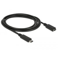 USB 3.2 Gen 1 Verlängerungskabel, USB-C Stecker > USB-C Buchse schwarz, 1,5 Meter, SuperSpeed