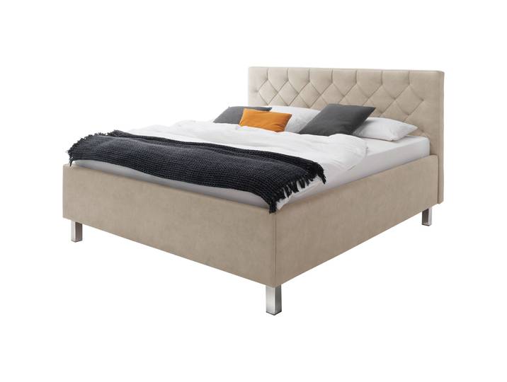 Bett Belial beige Bezug Stoff 180 x 200 cm - Bett