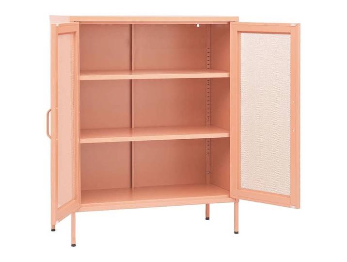 Moderne Armoire de rangement BURKE Meuble salon Rose 80x35x101 5 cm Acier AA244