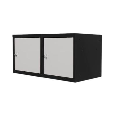 Proregal Mega Deal | 2x Schließfachwürfel Blocky mit Drehriegelschloss für Vorhängeschloss | HxBxT 40x40x40cm | Anthrazit/Lichtgrau