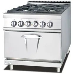Ristoattrezzature 4-Flammen-Gasherd mit elektrischem Backofen S/90 80x90 cm