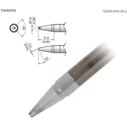 HAK T39-BCR16 - Aktiv-Lötspitze T39-BCR16, 1,6 mm, rille