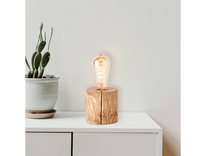 Tischleuchte Trabo I Ø 10cm Braun Material: Holz teilmassiv Oberfläche Holz: Beschichtet E27