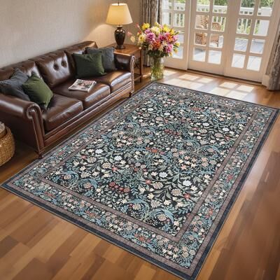 Garvee Vintage Allover Floral Print Area Rug
