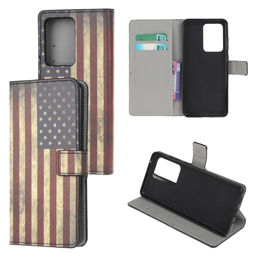 Cover-Discount Galaxy S20 Ultra - Leder Hülle Kartenfach US Flagge (Samsung Galaxy S20 Ultra) (101223827D)