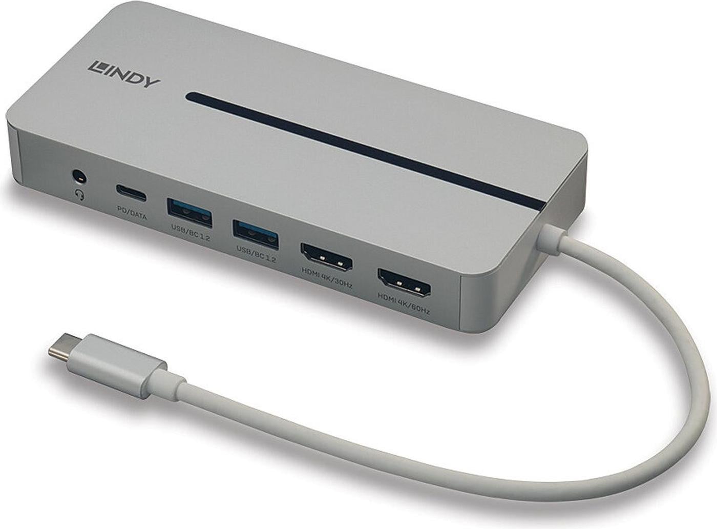 Lindy DST-Mx Duo USB-C 4K Mini Dockingstation voor laptop en Macbook