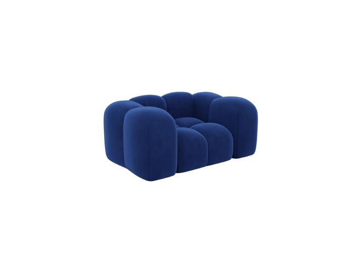 Design Loungesessel „Alba“ mit Samtbezug Samtbezug Königsblau BLOOMINGLOFT Collection