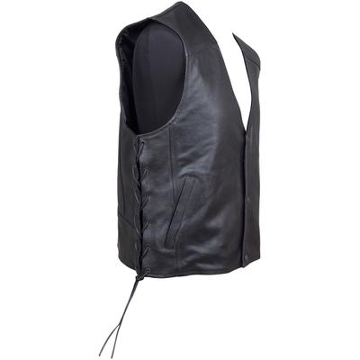 Lederweste ROLEFF "RO 211 S" Gr. 6XL, schwarz, Westen, Herren, 6XL, Obermaterial: 100% Rindsleder. Innenfutter: 100% Polyester, mit seitlicher Schnürung