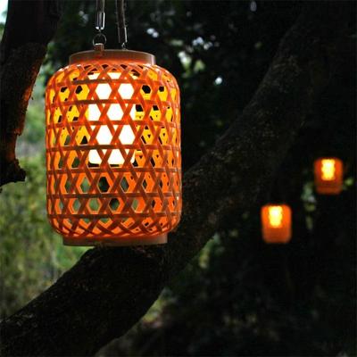 Uplifted Goods Solar Bamboo Woven Lantern For Outdoor Garden And Patio Decor Solar Bamboo Woven Lantern For Outdoor Garden And Patio Decor