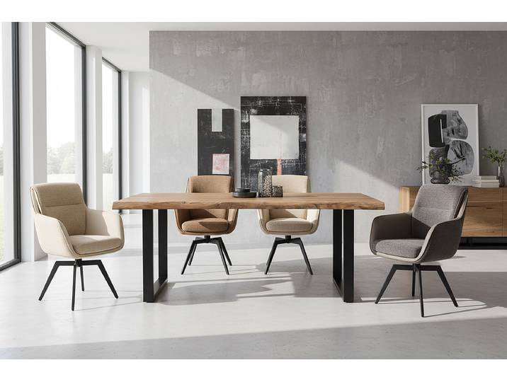 Ensemble de 2 fauteuils pivotants MARPLE 63 x 91 x 68cm Gris/Limon