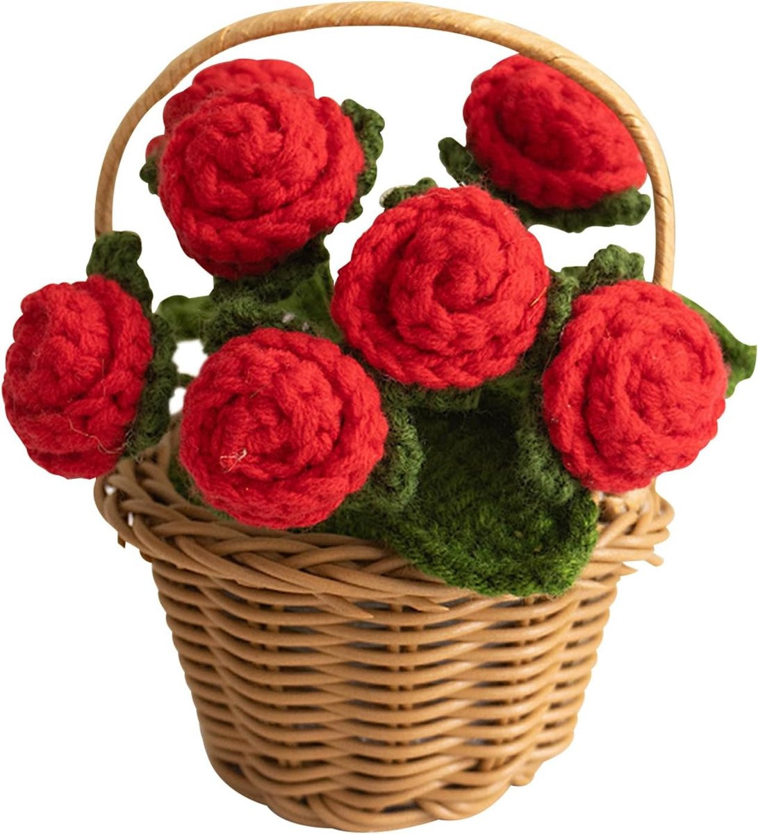 Handgemaakt boeket gehaakte rozen voor Valentijnsdag en Moederdag