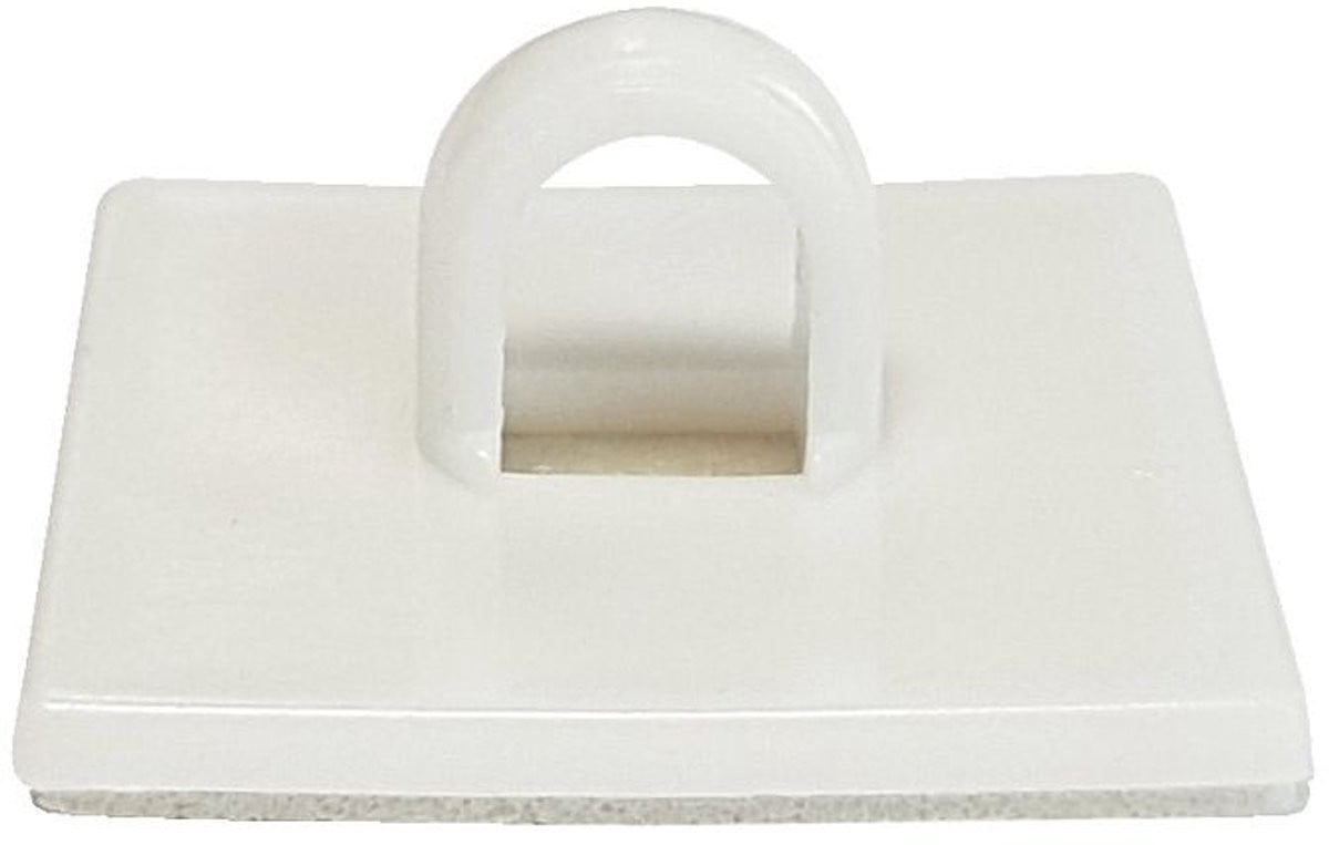 100 stuks Kleefhaak met oog wit 2x2 cm