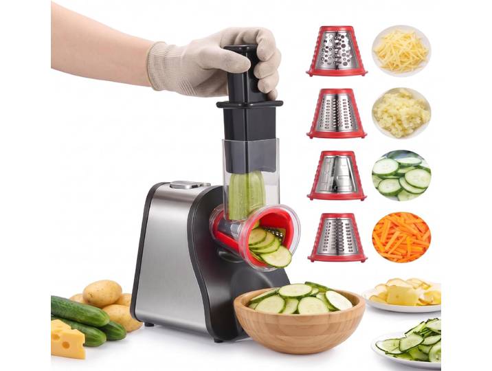 FOHERE Râpe Électrique 200 W Coupe-Légumes Électrique