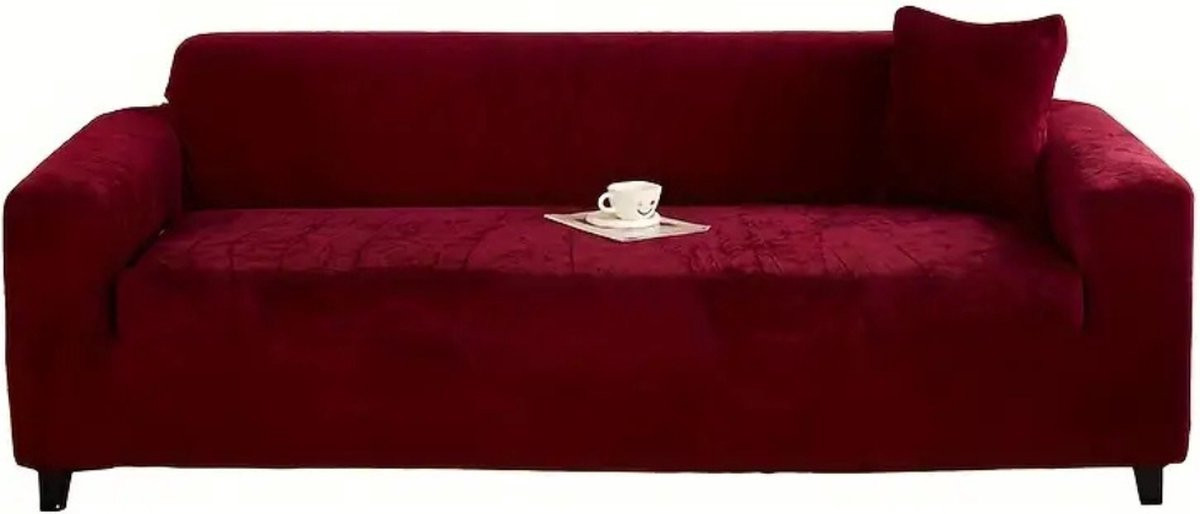 Nivard Bankhoes Bankbeschermer Stretch Pluche Bordeauxrood Enkel