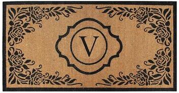 "A1 Home Collections Hand Crafted Entry Flocked Coir Monogrammed Welcome Entrance Doormat 36""x72"""