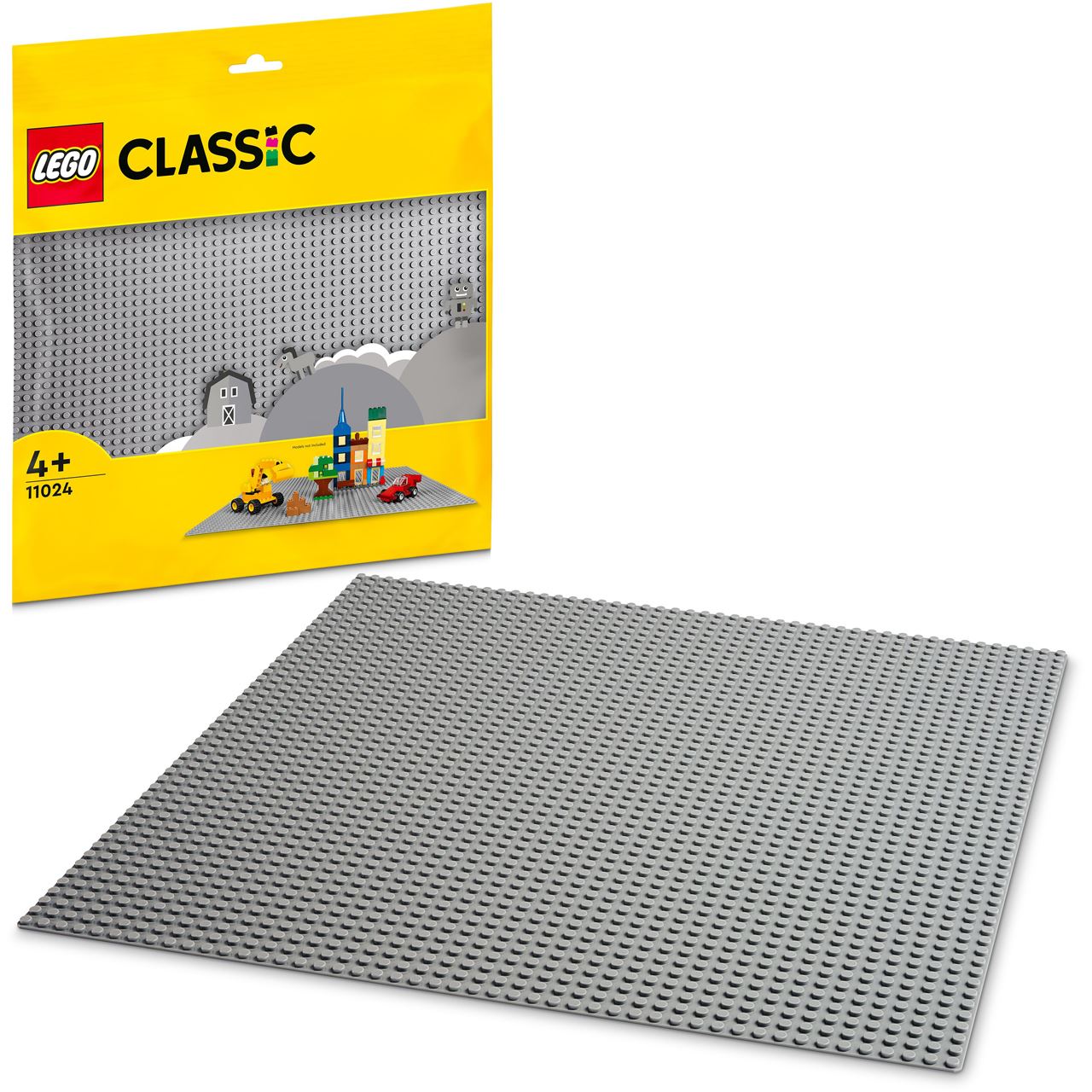 LEGO Classic 11024 Graue Bauplatte, Grundplatte für LEGO Sets, 48x48