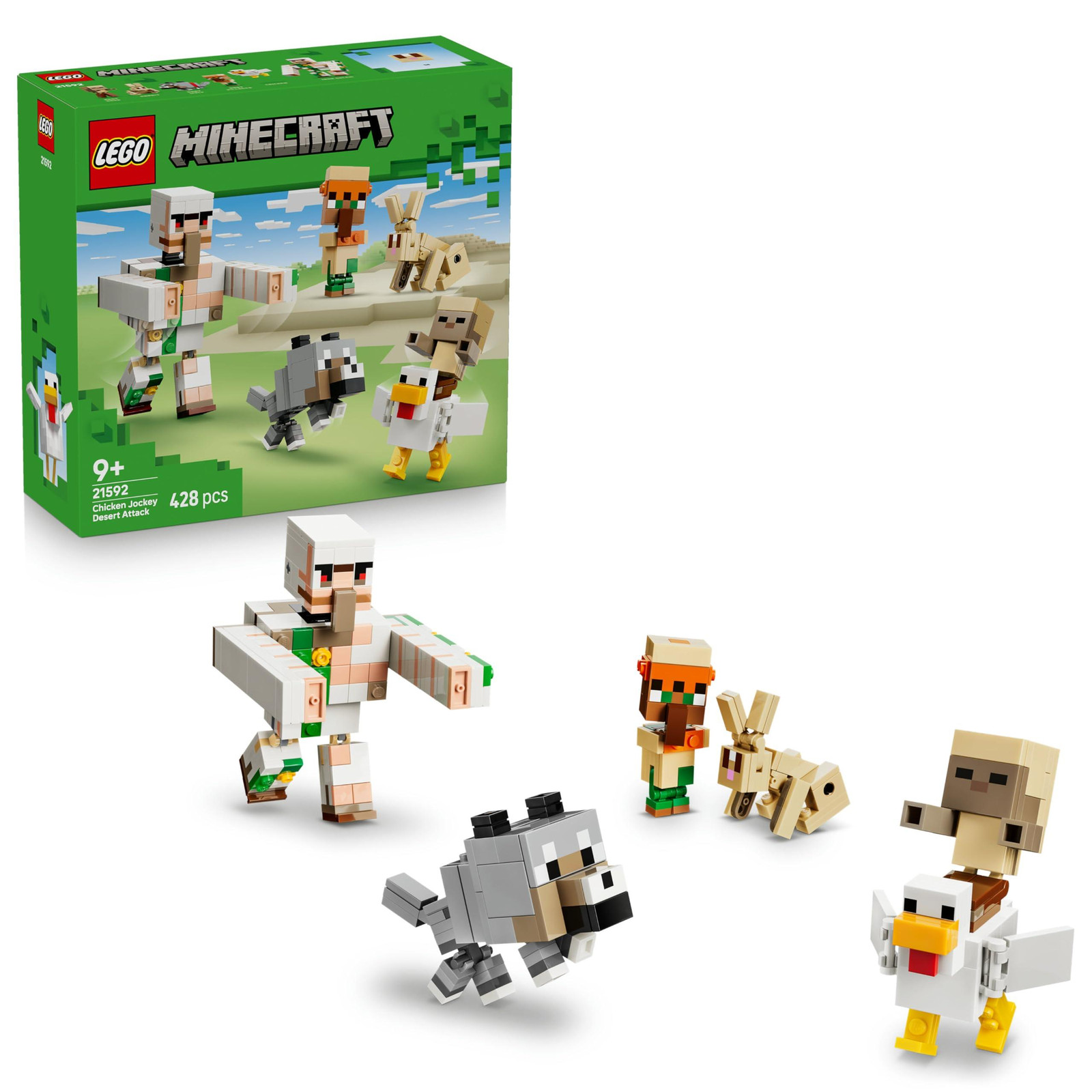 Lego Aanval in de woestijn met een kippenjockey