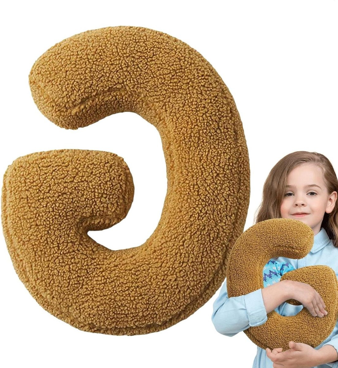 Decoratief alfabetkussen voor de kinderkamer met zachte polyester vulling, meerkleurig, 34 x 34 cm