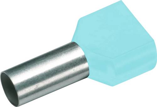 Cimco 187731 Zwillings-Aderendhülse 0.34mm² Teilisoliert Türkis 100St.