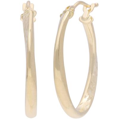 Paar Creolen FIRETTI "Schmuck Geschenk Gold 585 Ohrschmuck Ohrringe gedreht", gold (gelbgoldfarben), Ohrringe, Damen, 19mm, Gelbgold 585