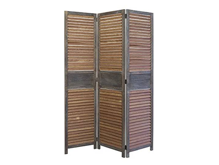 Homestyle4u 1364, Raumteiler Trennwand Holz Sichtschutz Paravent 3 teilig Indoor Braun