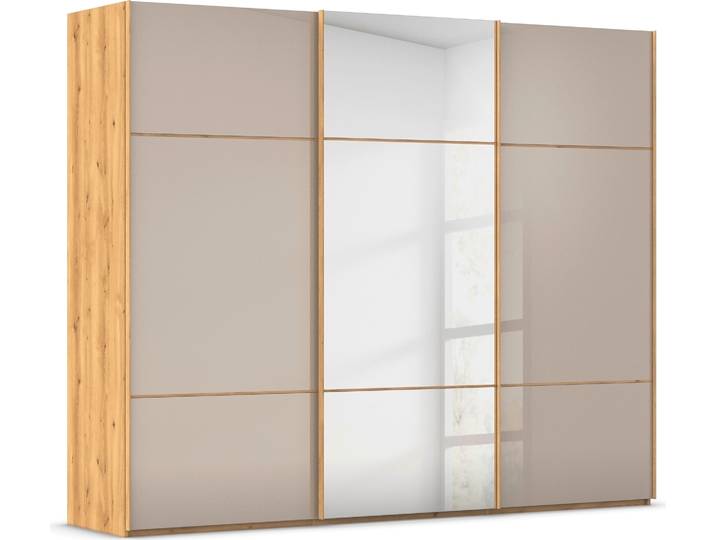 Schwebetürenschrank, 271x223 cm, Holzwerkstoff, Braun, Mit Spiegel/Glas, Modern, Rauch
