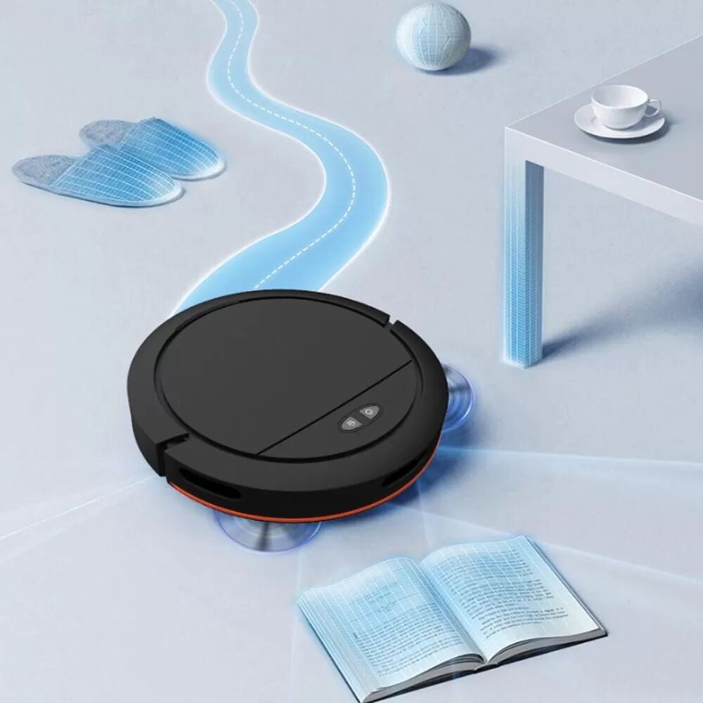 INF Smarter Saugroboter mit Wischfunktion, automatischer Aufladung & verbesserten Funktionen Schwarz