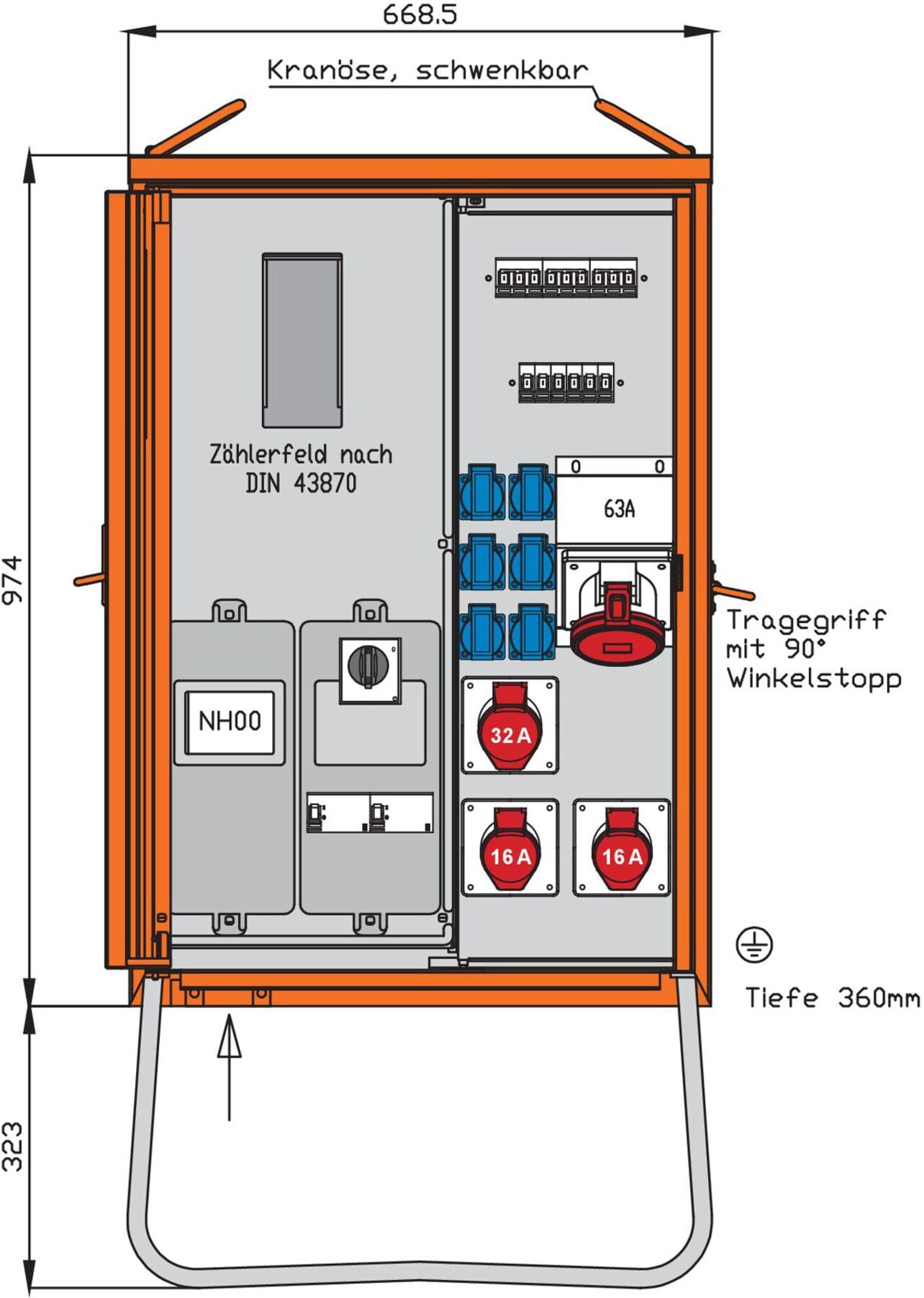 Walther Werke Anschlussverteilerschrank 44kVA m.Zählerplatz WAV0170R1 ; walther_werke (5622068)