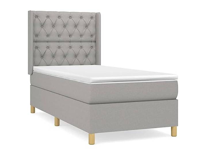 PUGYNBK Boxspringbett, 80 x 200 cm, mit verstellbarem Kopfteil Taschenfederkernmatratze, mittlere Festigkeit, atmungsaktives Gewebe, weicher Schutz, einfache Montage