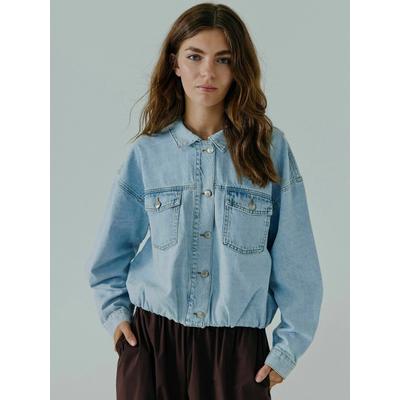 Outdoorjacke NORR "NORR Jacket Mie", Damen, Gr. 40, light blau wash, Obermaterial: 100% Baumwolle, Jacken Outdoorjacke
