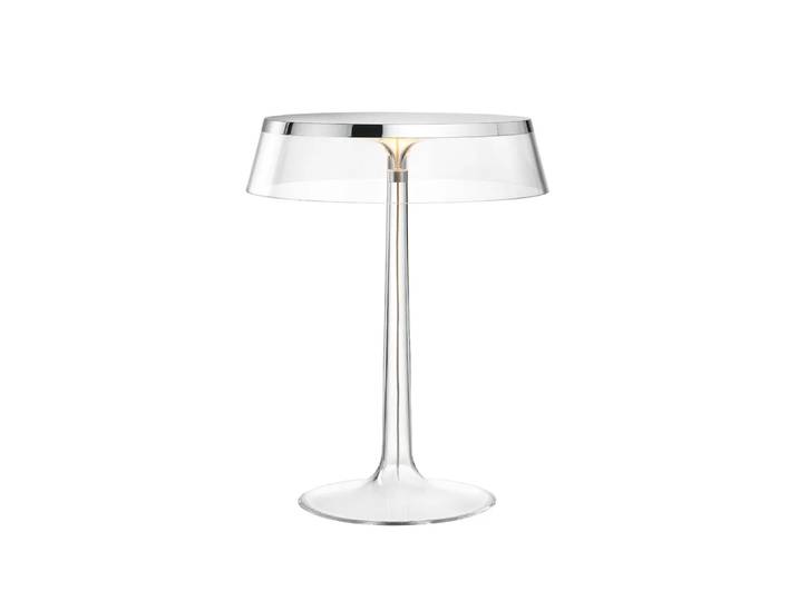 Flos Bon Jour T Tischleuchte Chrome-transparent Lampenschirm
