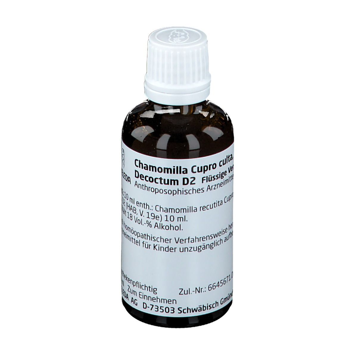 Chamomilla Cupro culta Radix D 2 Dilution 50 ml