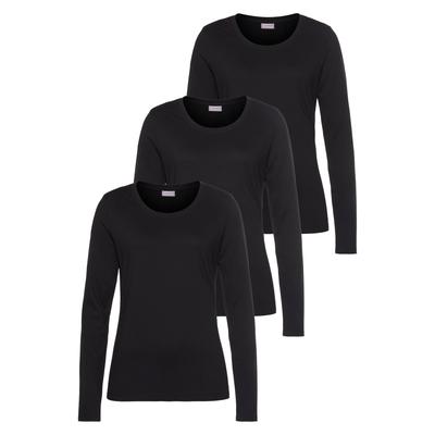 Langarmshirt EASTWIND, Damen, Gr. 32/34, schwarz, Obermaterial: 95% Baumwolle, 5% Elasthan, Basic, Basic, Rundhals, Shirts Langarmshirt, Langarm, im Basic-Stil, Rundhalsausschnitt, aus Baumwolle