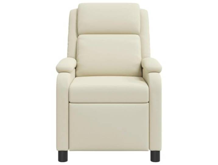 Sessel Recliner Creme PU Leder Verstellbar 115-160 Grad Einstellbare Schwenkung, solide Konstruktion, leicht zu halten, modernes Design, für Zuhause und Büro