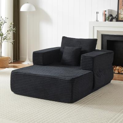 Loedds 45.6-inch 1-Seat Modular Modern Corduroy Sofa with Convertible Design and Storage for Living Room