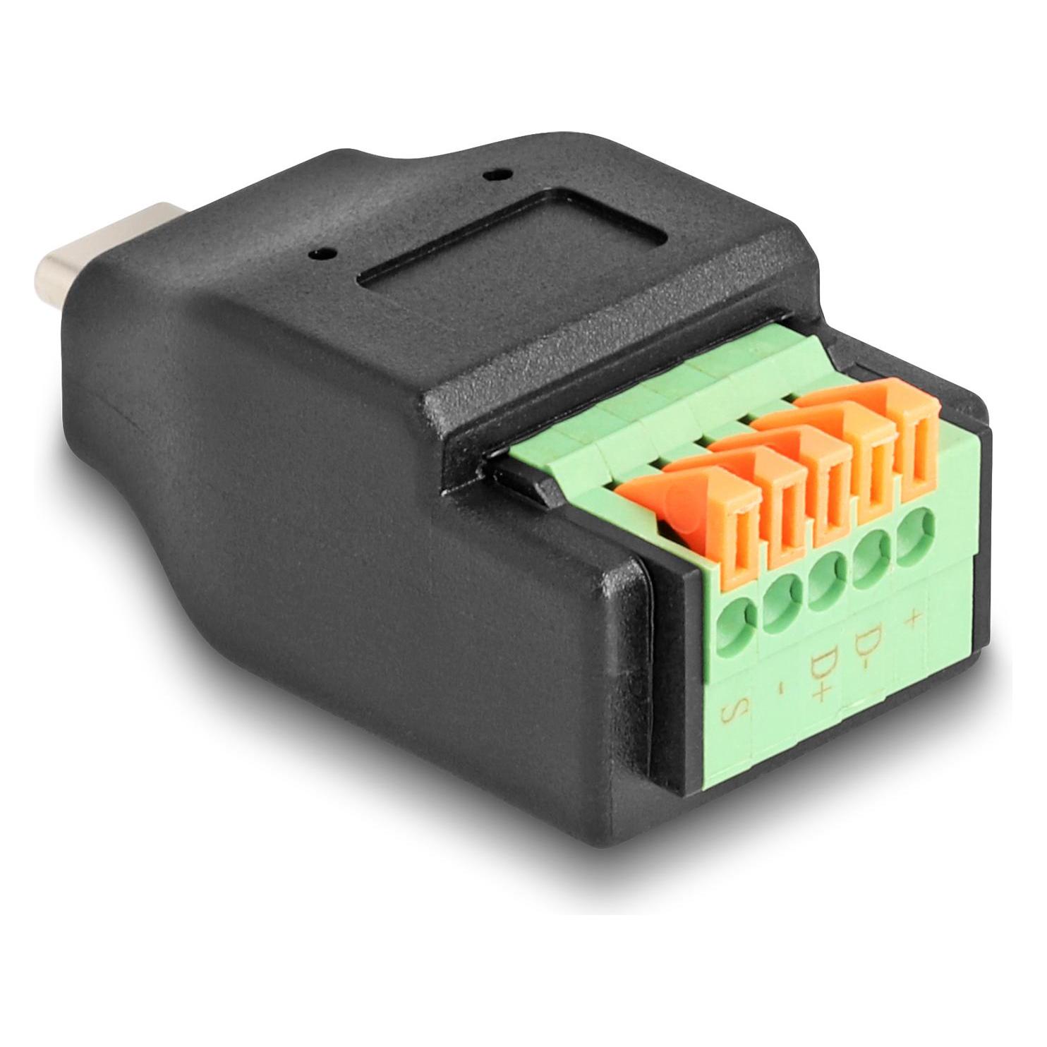 Delock USB Type-C 2.0 Stecker zu Terminalblock Adapter mit D (66456)
