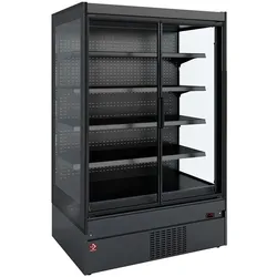 Diamond Wand-Kühlmöbel, Glaswangen, Selbstbedienung, Schwenktüren - FULL BLACK (SCM14-C5)