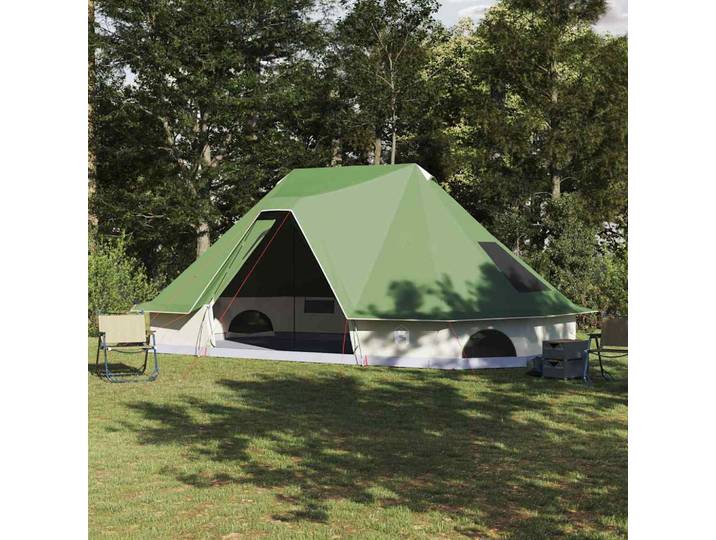 vidaXL Tipi Zelt 10 Personen Grün Taft