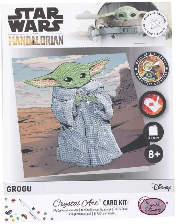STAR WARS Grogu carte à diamanter 18x18cm Crystal Art