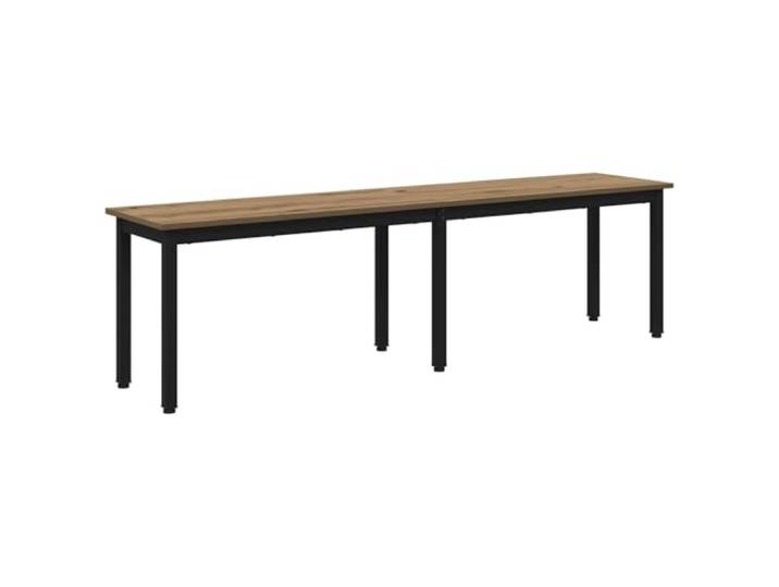HKTMGDNG Sitzbank Kunsthandwerk Eiche 160x35x45 cm Holzwerkstoff Metall Moderne Esstischbank mit Metallbeinen für Wohnzimmer und Flur. Pflegeleichte Oberfläche in warmer Eichen-Optik.