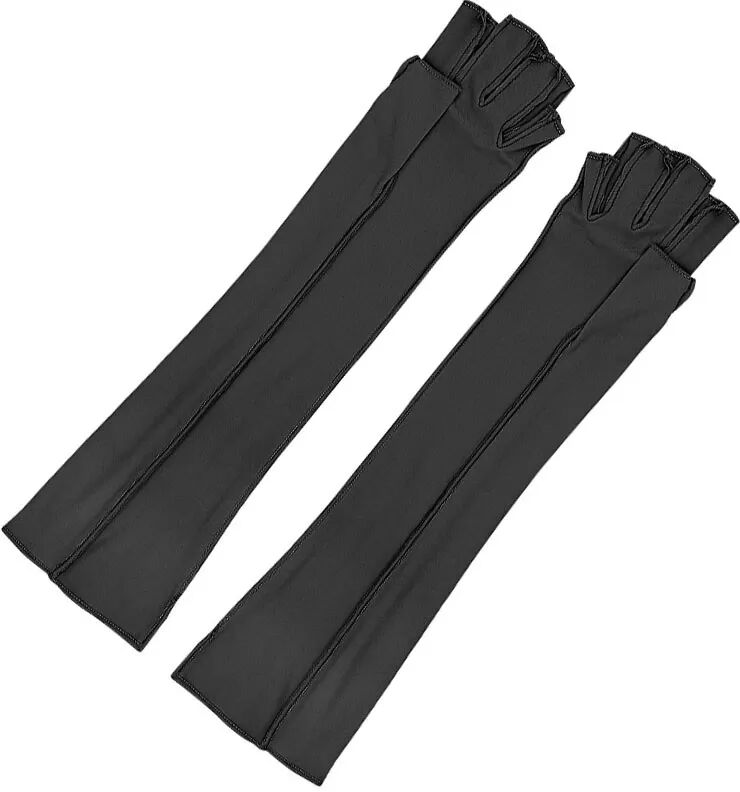 INF Lange Kompressionshandschuhe mit Halbfinger-Design Schwarz
