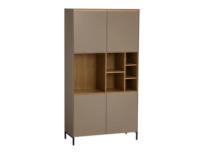 Vitrine Via, Edition, beige, Holzwerkstoff