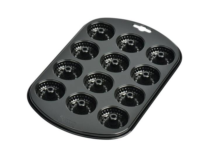 12er Kaiser Mini-Gugelhupf-Muffinform antihaftbeschichtet leichte Reinigung - Farbe: Schwarz - Backförmchen